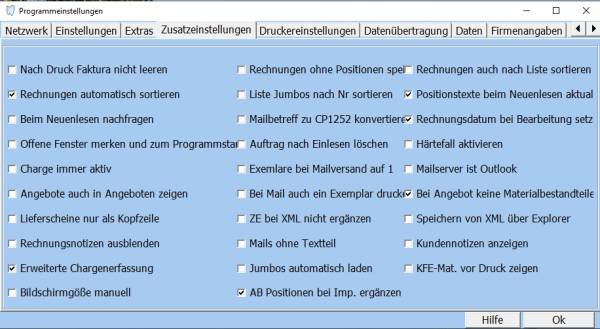 Zusatzeinstellungen