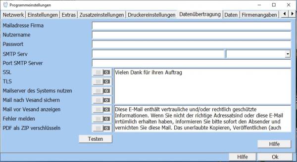 Maileinstellungen